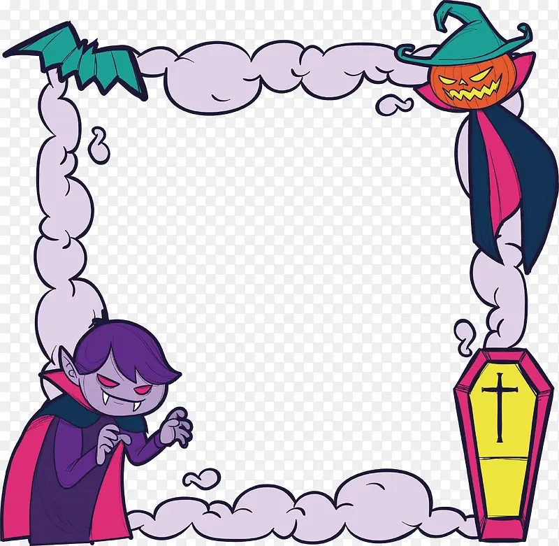 手绘吸血鬼边框