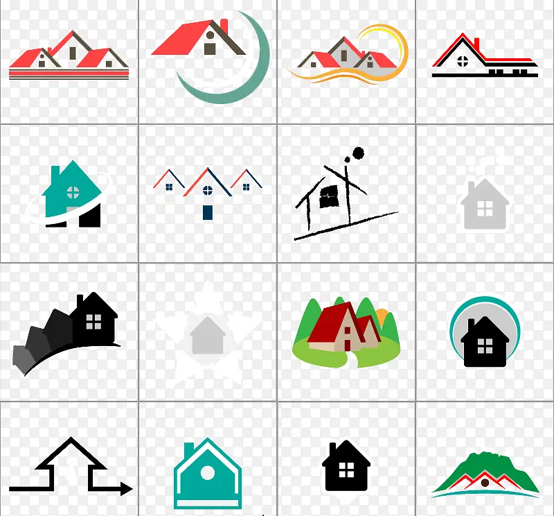 16款房地产标志设计矢量素材