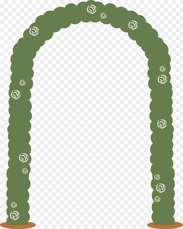 绿色花拱门矢量图