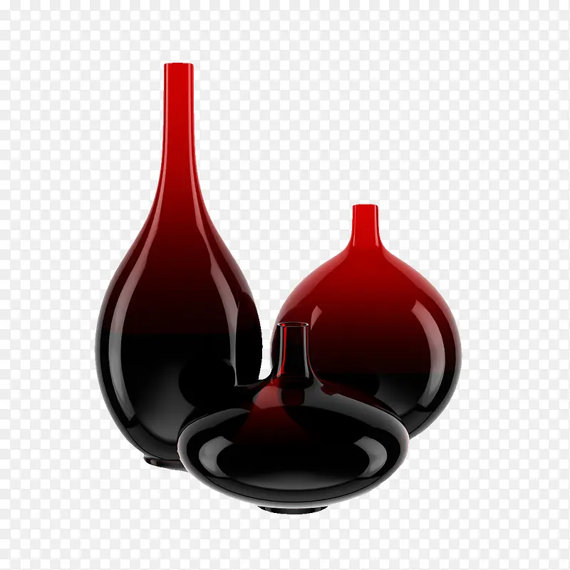 黑红色渐变日式花瓶