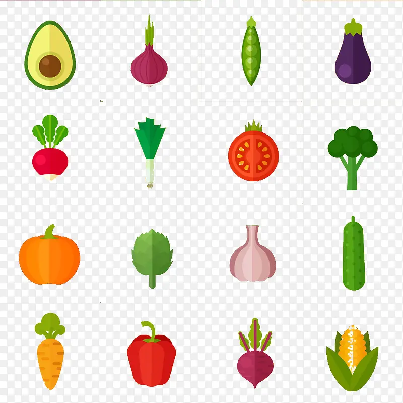 卡通蔬菜图标