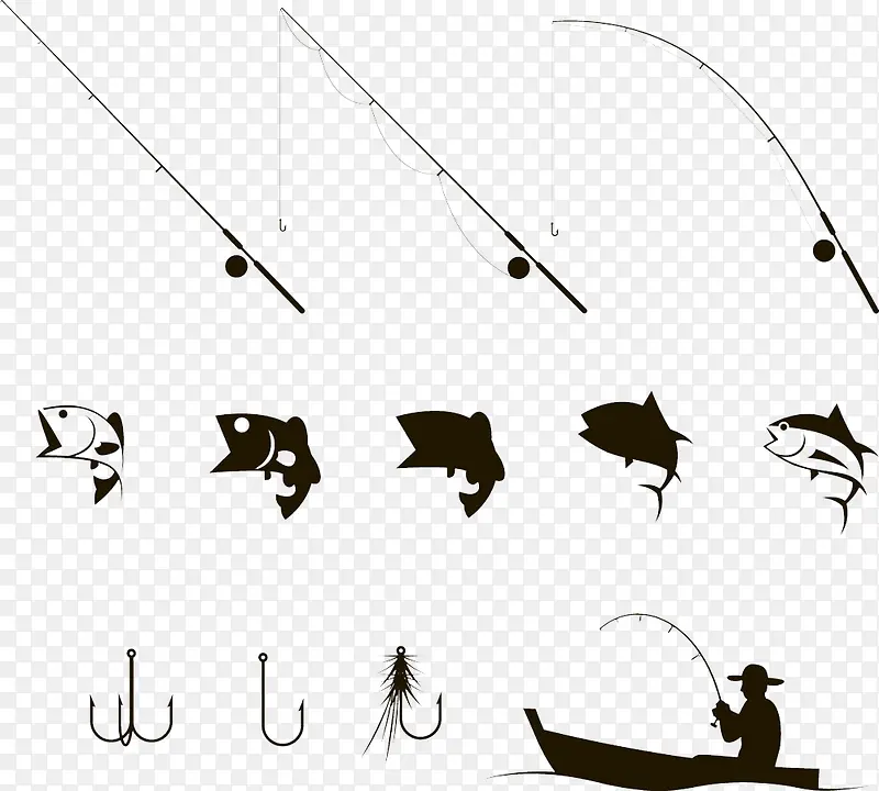 鱼杆鱼钩图标图片