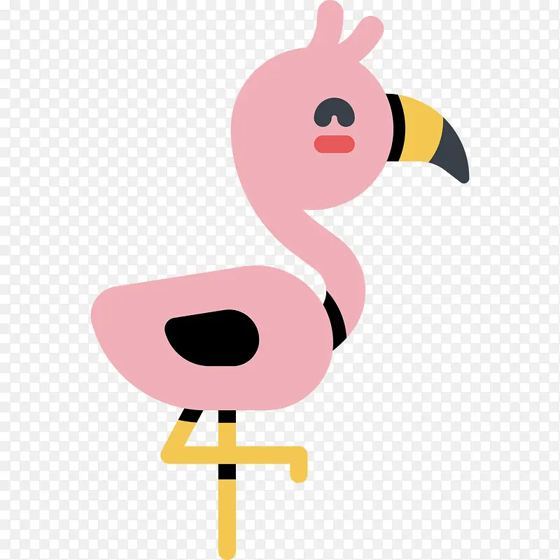 粉色圆弧鸵鸟元素