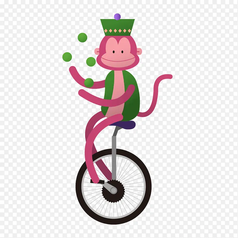 粉红色质感杂技猴子
