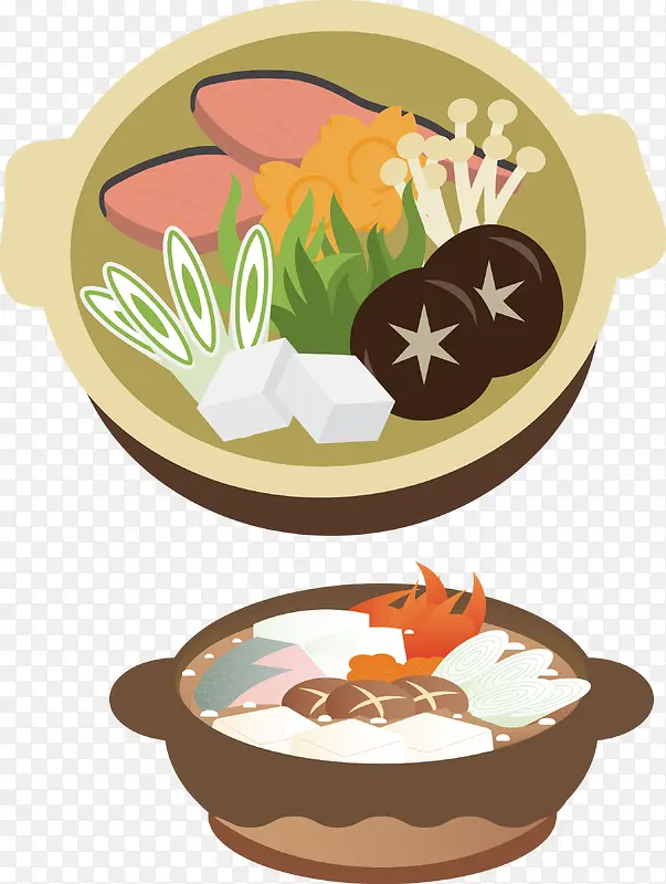 日式火锅料理手绘图案