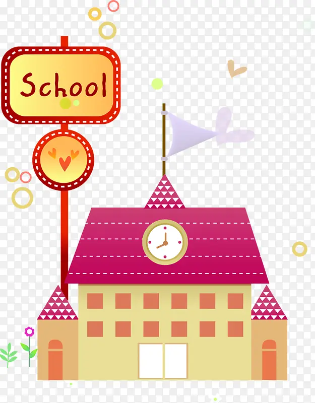 彩绘卡通学校场景设计漫画PNG图片素材下载_图片编号yrdllzwy-免抠素材网