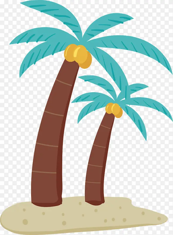 创意椰树植物插画
