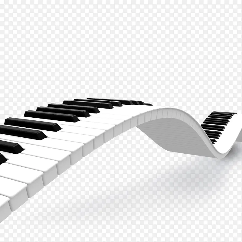 钢琴弯曲延展黑白