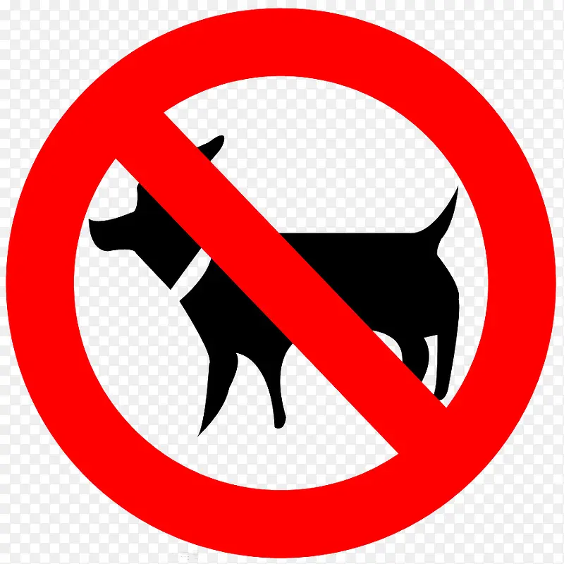 卡通素材餐馆禁止宠物标志