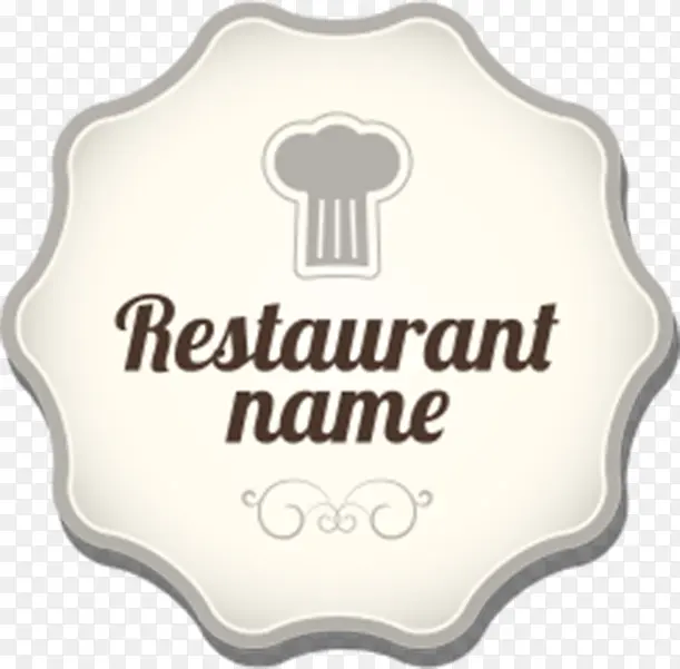大厨餐馆标志标牌白色