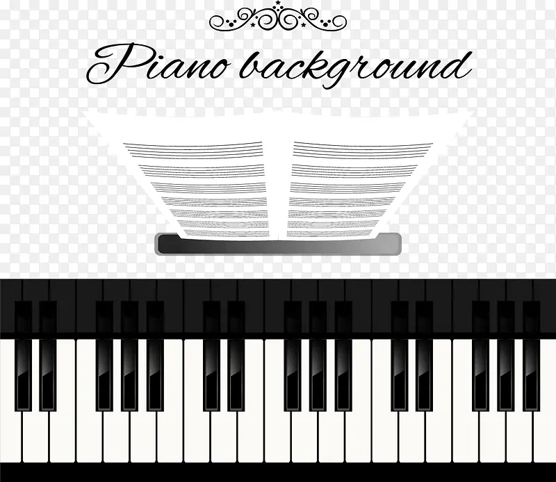 简约黑色唯美钢琴