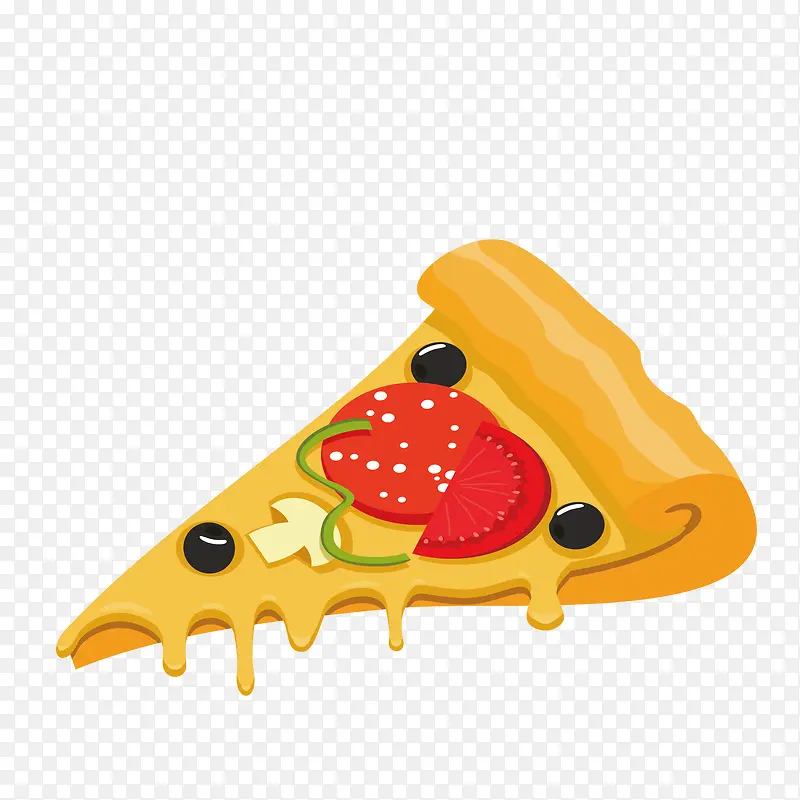 卡通美食装饰插画设计披萨
