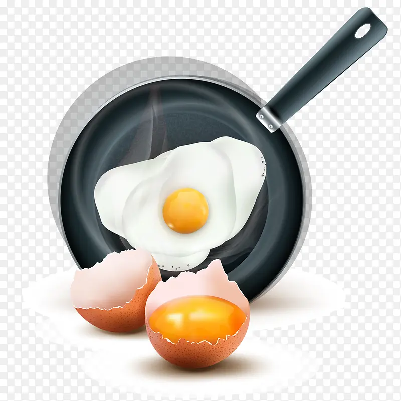 煎鸡蛋矢量图