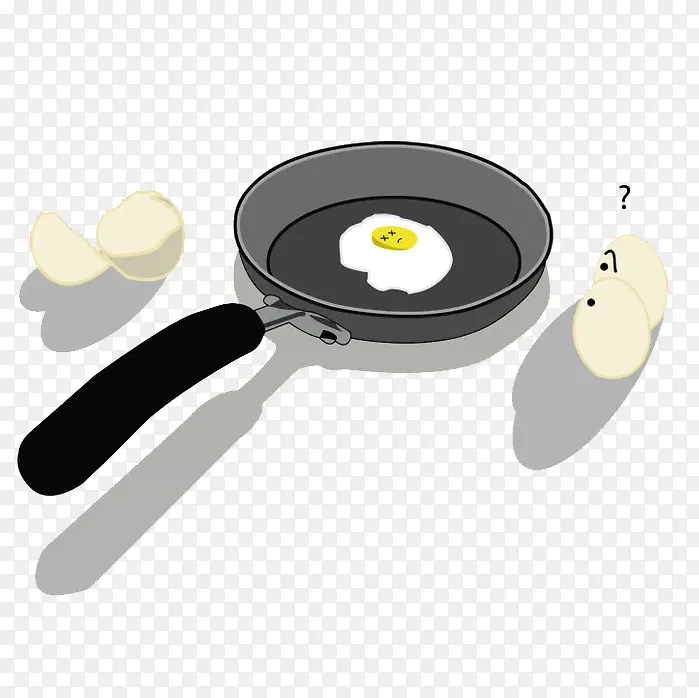 平底锅和煎蛋卡通素材