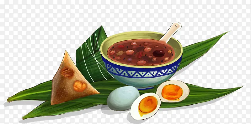 手绘传统节日插画节日饮食插图