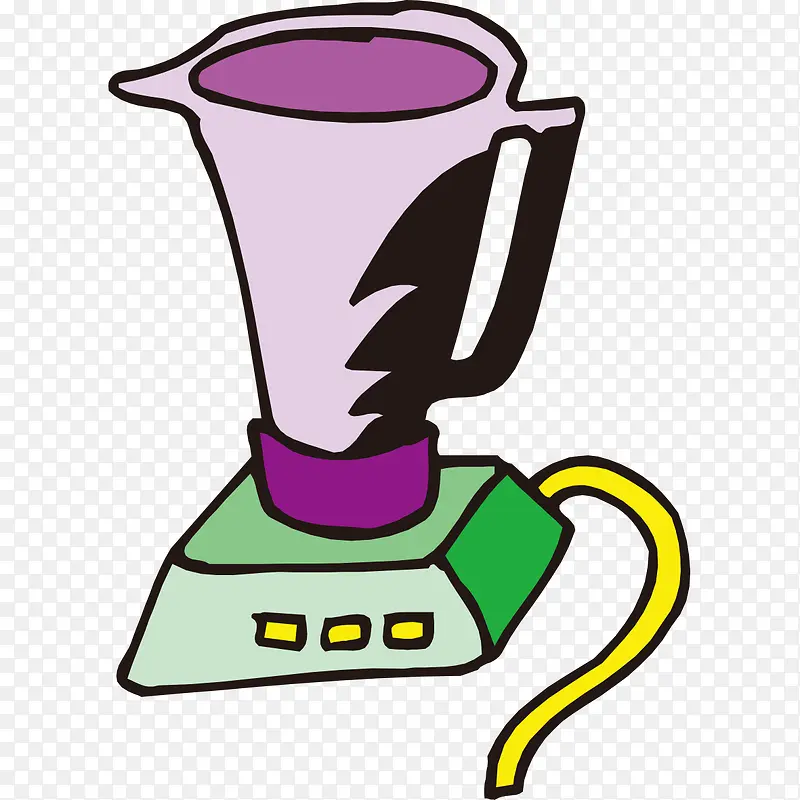 紫色手绘榨汁机图案