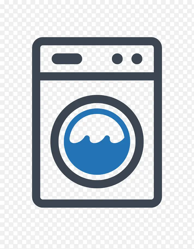 蓝色平面简单洗衣机图标