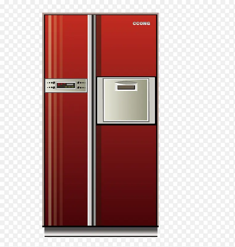 矢量红色冰箱