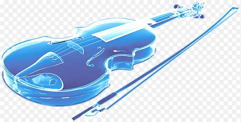 蓝色小提琴手绘