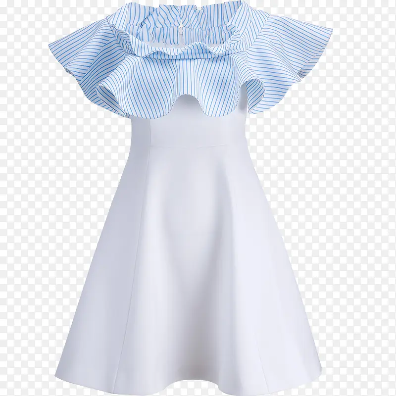 条纹白裙套装PNG