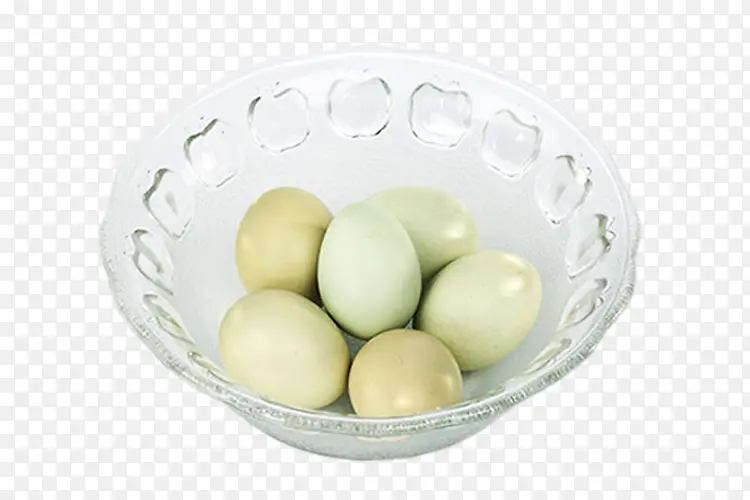 玻璃碗绿壳鸡蛋