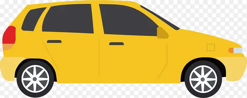 矢量图简约黄色的汽车