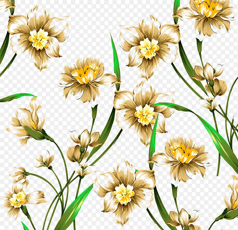 金色花朵图案