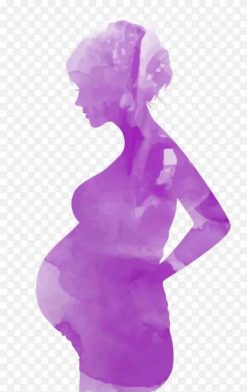 紫色清新孕妇装饰图案