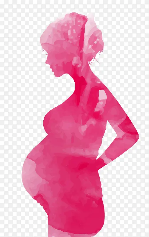 红色清新孕妇装饰图案