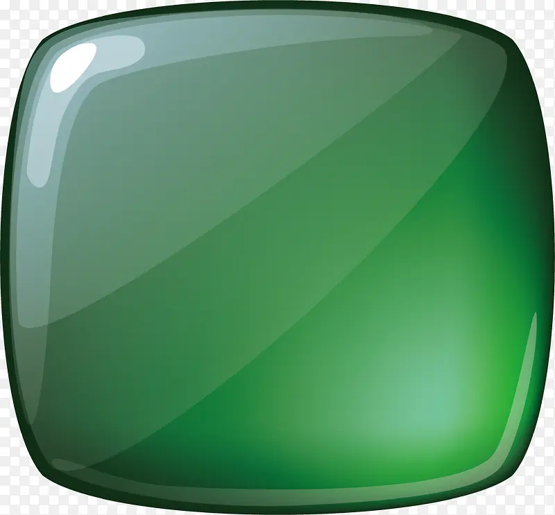 绿色方形水晶按钮