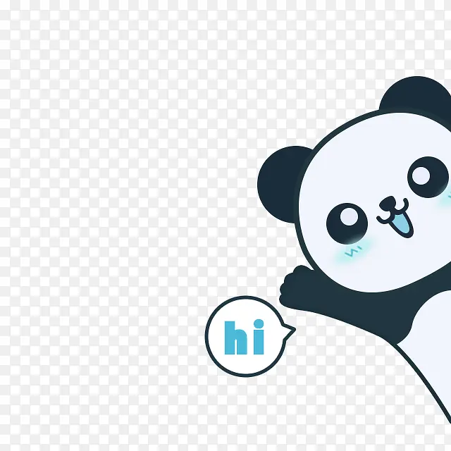 深蓝色卡通熊猫装饰图案