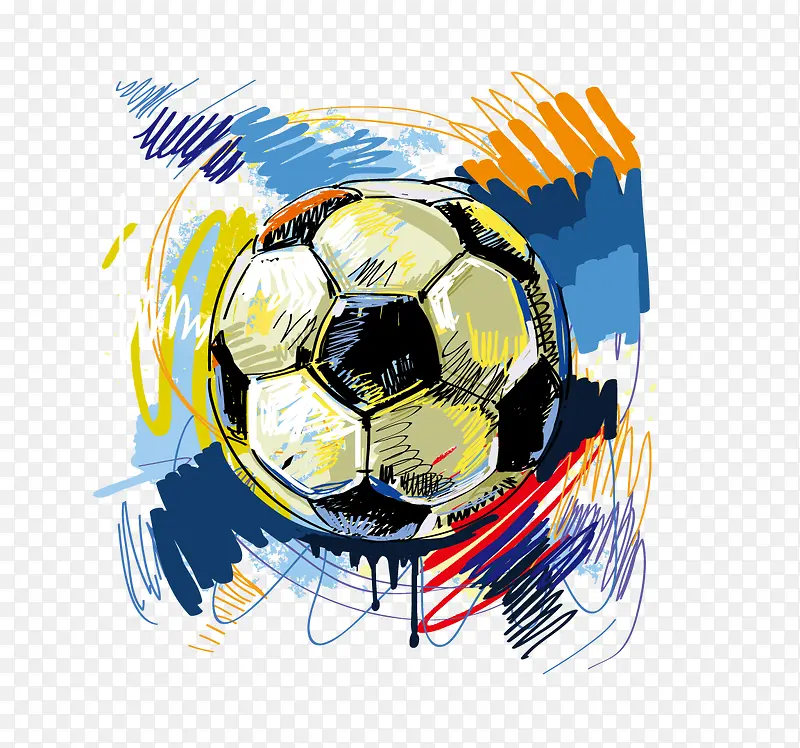足球抽象彩绘矢量元素