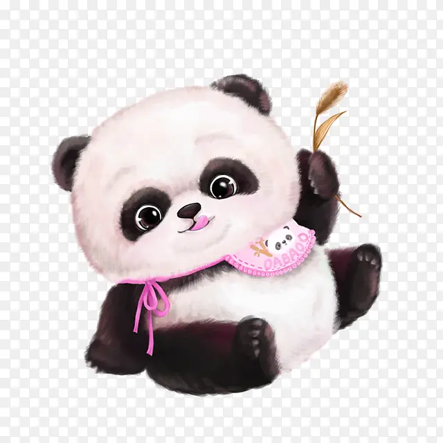 粉色卡通熊猫装饰图案