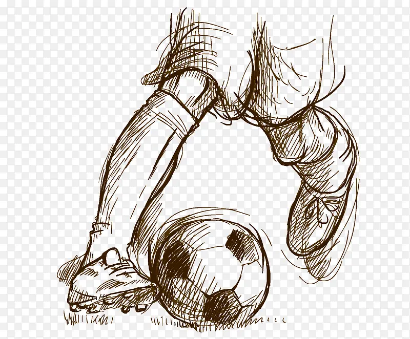 卡通手绘世界杯踢足球
