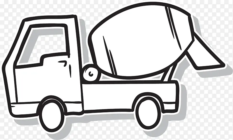 手绘混凝土搅拌车