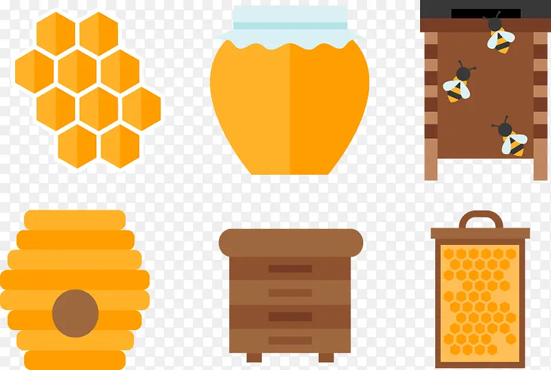 矢量图蜜蜂养殖