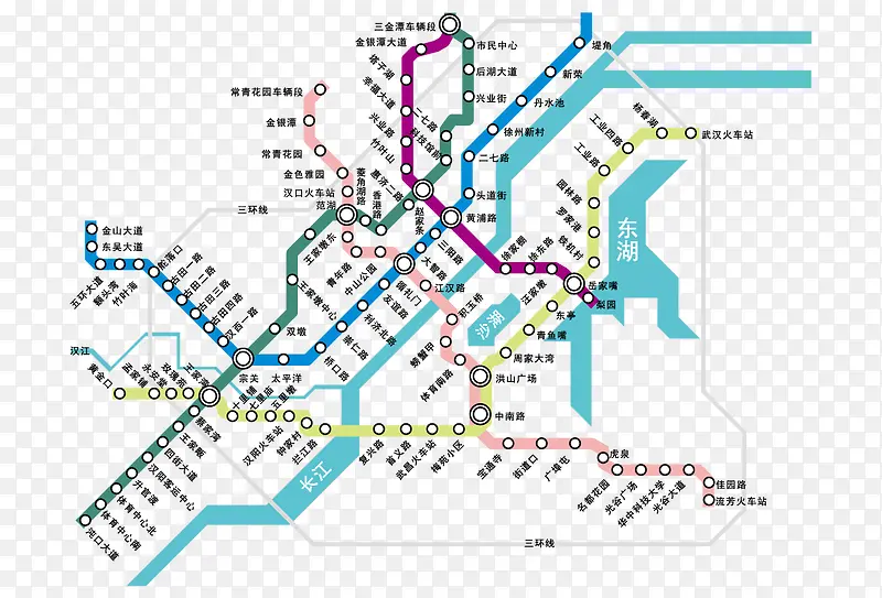 武汉地铁线路规划图矢量