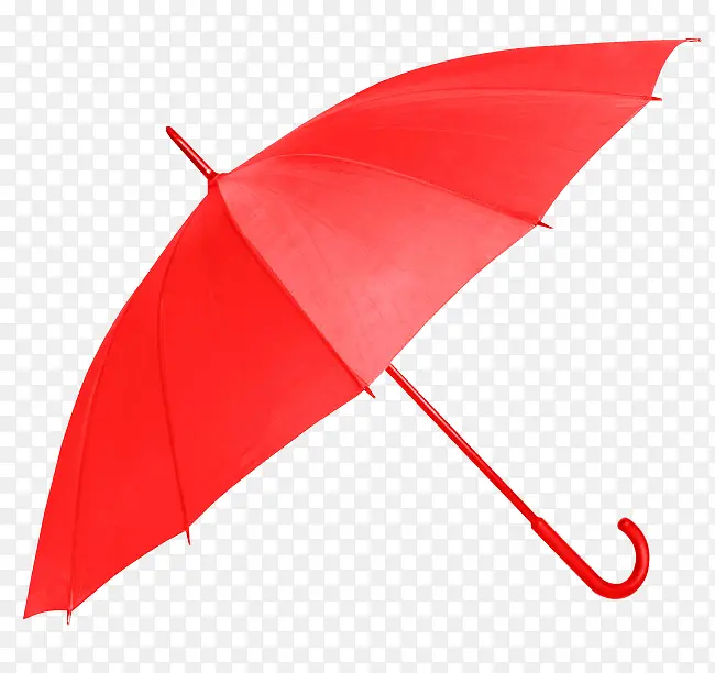 撑开的红色雨伞