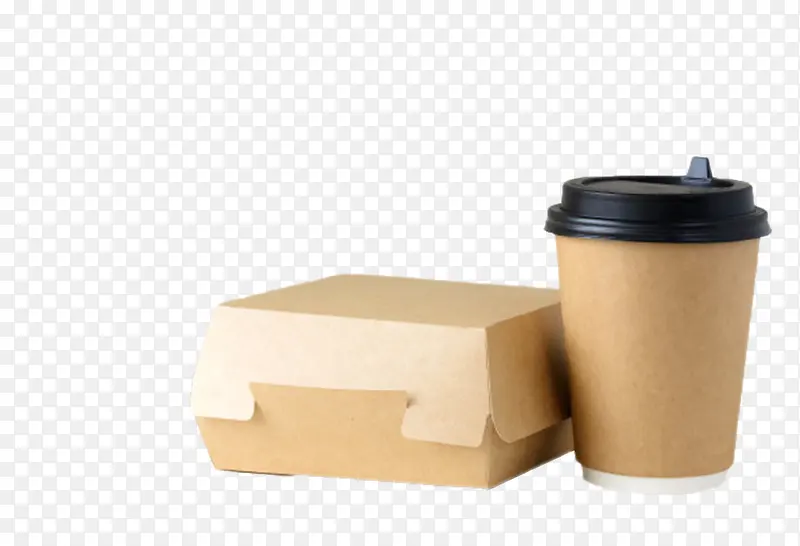 实物奶茶咖啡纸杯纸盒
