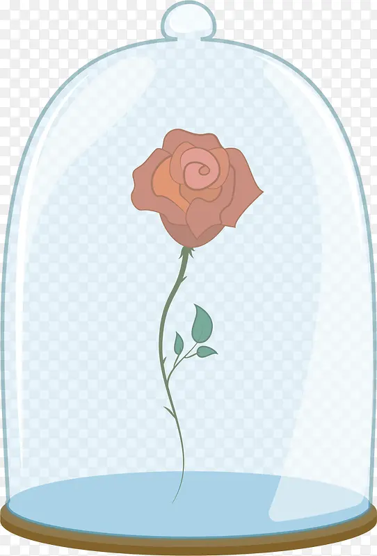 玻璃罩里的玫瑰花