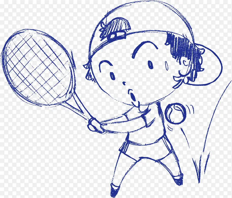 卡通装饰人物介绍海报设计打网球