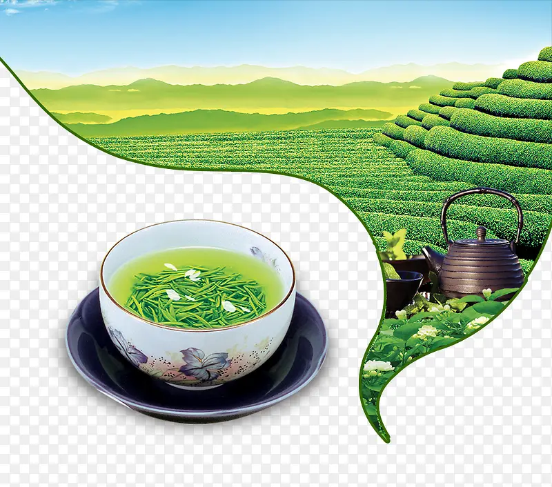 免抠中国风茶道茶具装饰