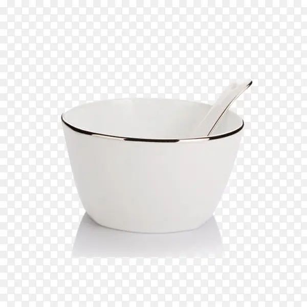 陶瓷汤碗面碗-黄金镶边汤碗-银边