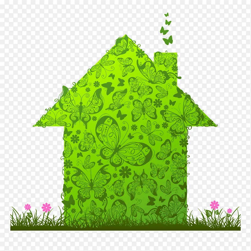 绿色房子环保矢量