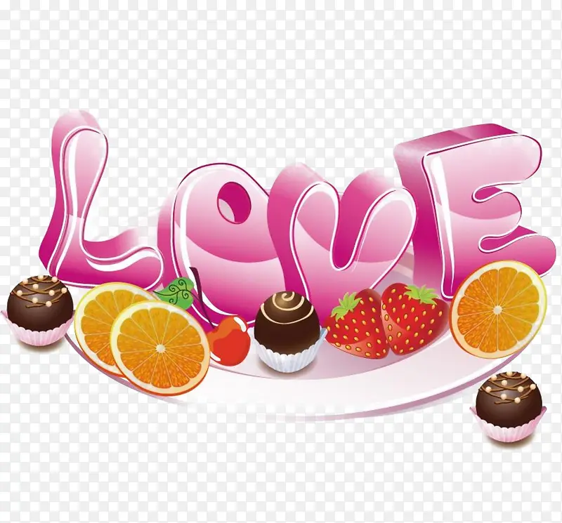 LOVE水果字体设计