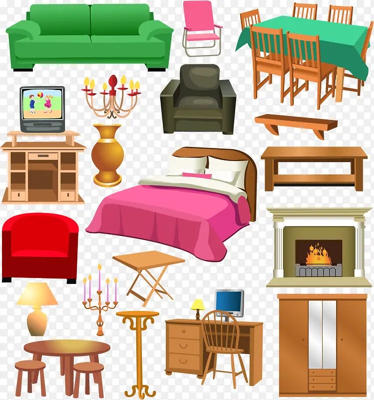 矢量卧室家具