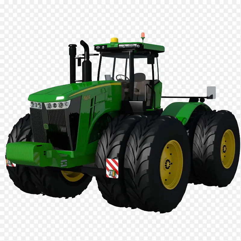 八轮绿色大型农用拖拉机