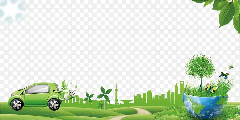 绿色清新低碳环保海报背景