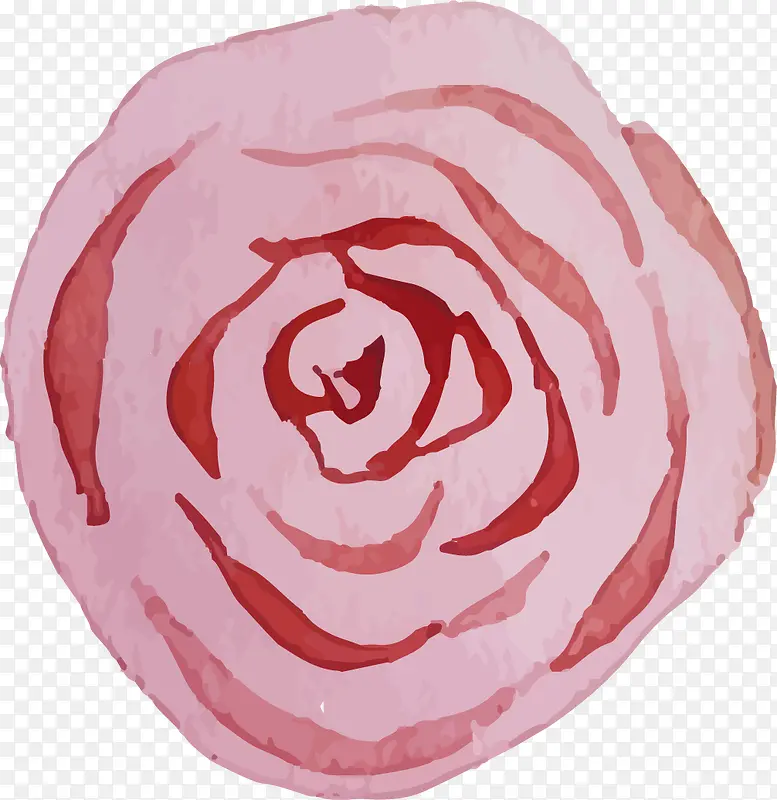 粉色水墨玫瑰花卉图案