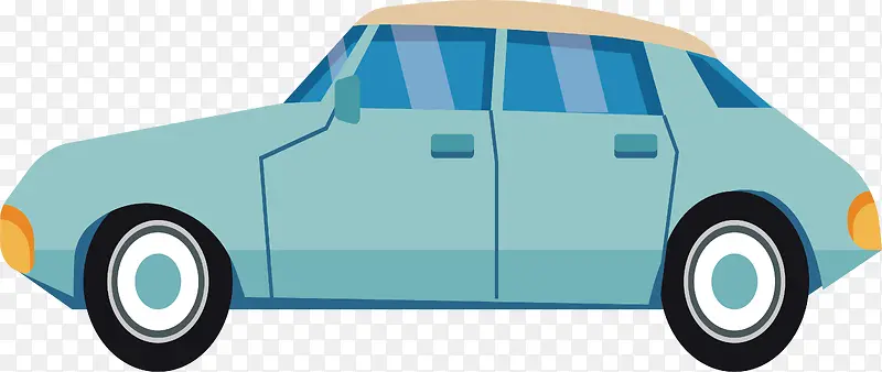 蓝色交通轿车设计